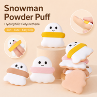 Éponge de maquillage hydrophile en PU en forme de fantôme mignon avec sangle élastique, applicateur doux pour poudre, logo personnalisé OEM