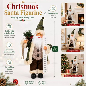 Vente en gros usine – Figurine de Père Noël debout de 40 cm avec chapeau pliable, poupée en tissu de Noël, ornement rustique pour table 2026 - Product Image 4