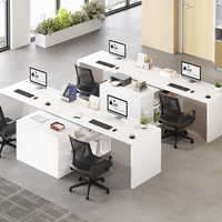 Bureau d'angle de direction de luxe en L, grand format, blanc, avec tiroirs, pour poste de travail informatique
