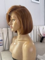 Perruques en cheveux humains SHY Medical, entièrement nouées à la main, bonnet respirant, design léger, remplacement capillaire coupe pixie pour cliniques et usines
