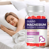 OUUSO Gommes de glycinate de magnésium avec potassium, vitamines D, B6, CoQ10, L-Théanine et Ashwagandha pour favoriser l'apaisement de l'humeur et le soutien du sommeil