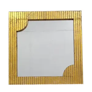 Haut de gamme carré miroir suspendu cadre Photo feuille d'or MDF verre personnalisé Halloween accessoires artisanat homme navire