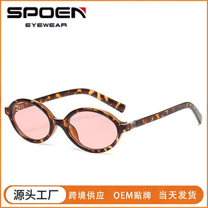 Oval <b>Sunglasses</b> Full Rim UV400 Women <b>Retro</b> Lightweight Casual Adult Style - Product Image 5