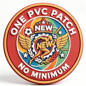 One PVC Patch 3D Embossed Circle Custom Stick-On Patch for Gifts - Product Image 3