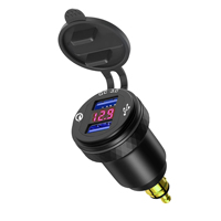 Chargeur double à succès compatible QC3.0 5V/3A 9V/2A 12V/1.5A en alliage d'aluminium pour moto, bateau, golf, camping-car 12-24V