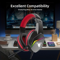 Headset Gaming USB 7.1 Sound dengan Lampu Berkedip, Earmuff Lembut, Kontrol Kabel, Headphone Komputer Berkabel, Stok Tersedia, Laris Manis