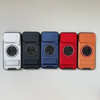Étui de téléphone multifonctionnel pour 17 Pro Max, support d'anneau, double support, fenêtre coulissante, magnétique, simple, 2 en 1, support de téléphone