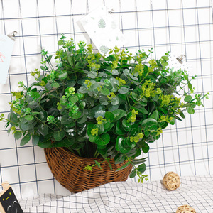 Planta Artificial de Eucalipto, Flor de Seda, Decoración para Bodas, Decoración del Hogar, Hojas Verdes, Arreglo en Cesta - Product Image 1