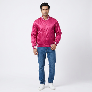 Custom Made Men's Winter Varsity <b>Jacket</b> with 100% Cotton Stand Collar Polyester Shell Custom Embroidery & Heat Transfer Printing - Product Image 1