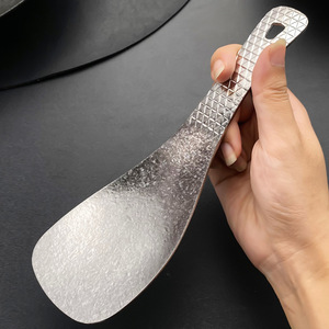 Cuillère à riz en titane pur, manche martelé en argent cristal de glace, résistante à la chaleur, pour servir, ustensile de cuisine et de voyage - Product Image 1