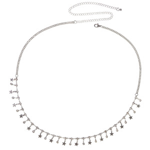 โซ่คาดเอวโลหะรูปดาวสำหรับผู้หญิง ทำจากโลหะผสมสังกะสี แบบชั้นเดียว สไตล์พังก์ สำหรับงานปาร์ตี้ - Product Image 5