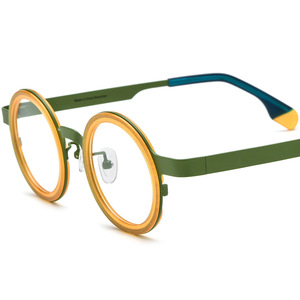 Montatura per <span class=keywords><strong>Occhiali</strong></span> <span class=keywords><strong>da</strong></span> <span class=keywords><strong>Vista</strong></span> Borregls in Acetato e Titanio, Modello Quadrato Completo, Leggera e alla Moda, Unisex, per Lenti Graduate 185893 - Product Image 4