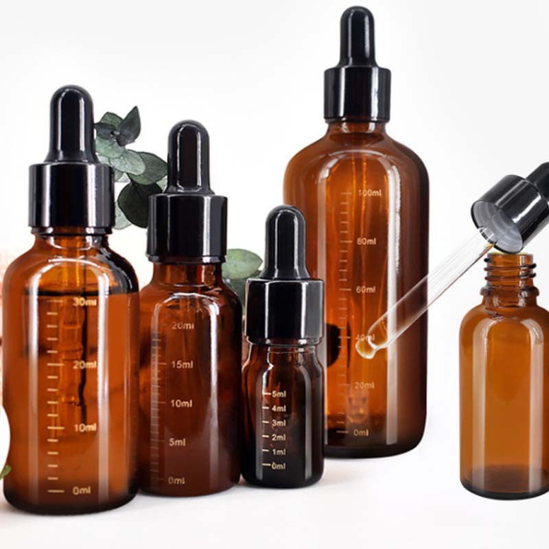 15ml 20ml 30ml 50ml glass skin care Essential oil bottle frosted amber dropper essence bottle