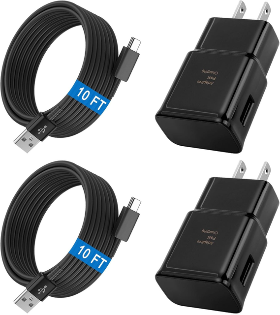 15W S8 Fast Charging Charger QC3.0 US EU Plug Charger & Adapter with Type C Cable for Samsung S6/S8/S9/10
