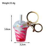 Porte-clés miniature DIY en forme de nourriture, pendentif décoratif, jouet pour machine à attraper, cadeau personnalisé, tasse de thé au lait, bonbons, glace