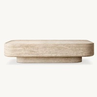 Table basse rectangulaire en pierre de travertin naturel simple et moderne Meubles de salon