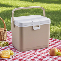 Accessoires de camping, boîte de rangement alimentaire portable, boîte à pique-nique en plastique rigide, boîte à lunch chaude et froide, 4,5 QT, glacière thermique réutilisable