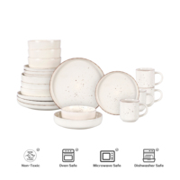 Ensembles de vaisselle personnalisés en gros d'usine vaisselle de service de table en céramique blanche mate mouchetée de forme nordique pour la cuisine et la maison