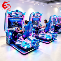 Simulateur de vol d'avion dynamique, machine d'arcade à monnayeur, jeu de combat aérien avec ceinture de sécurité sécurisée pour parc d'attractions OEM