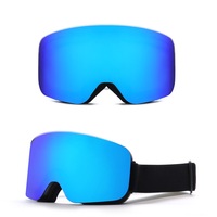 Lunettes de ski magnétiques sans monture, protection UV, pour sports de neige, logo personnalisé, vente en gros d'usine
