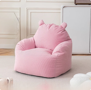 Faux Fur Bean Bag Chair With Memory Foam - Large Cat's Paw Shape, Supports 400 Lbs
