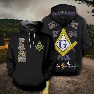 Free And Accepted Masons Design Men's Hoodie Small MOQ Wholesale Custom Pullover Sweater Hoodies Boys' Fashion Sweatshirt