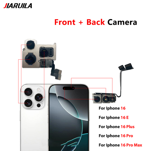 Big Camera Rear Back Camera Module Flex for iPhone 16 16E 16 Plus Pro Max Mobile Phone Front Camera Replacement