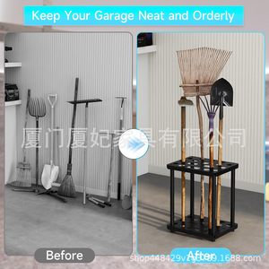 <b>Garden</b> <b>Tool</b> Rack Carbon Steel Black 2 Tier Free Standing Storage Organizer - Product Image 3