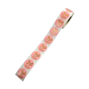 1 Inch Round Waterproof PLA Paper Stickers Easy to Remove Food <b>Packaging</b> <b>Labels</b> with Gold Foil Printing - Product Image 1