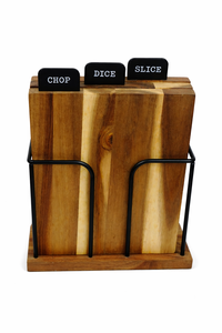 Wooden Iron Wire Reinforced Small Rectangle Kitchenware Cutting Board Set Meat/Fruit/<b>Vegetable</b>/Fish <b>Stands</b> Chopping Blocks - Product Image 3