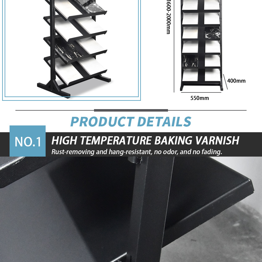 Wholesale Floor Stands Tower Marble Stone Quartz Granite Floor Standing Rack Rectangular Ceramic Tile Display Stand Rack