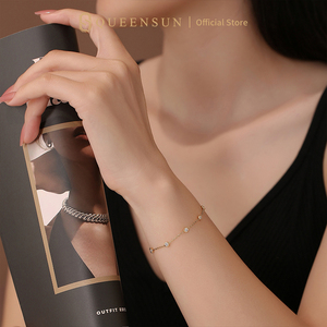 สร้อยข้อมือเพชรทรงกลม 18K ทองคำขาวประดับเพชรเลี้ยงในห้องปฏิบัติการ DE VS ดีไซน์หรูหรา เหมาะเป็นของขวัญวันเกิดหรือวันครบรอบสำหรับผู้หญิง - Product Image 3