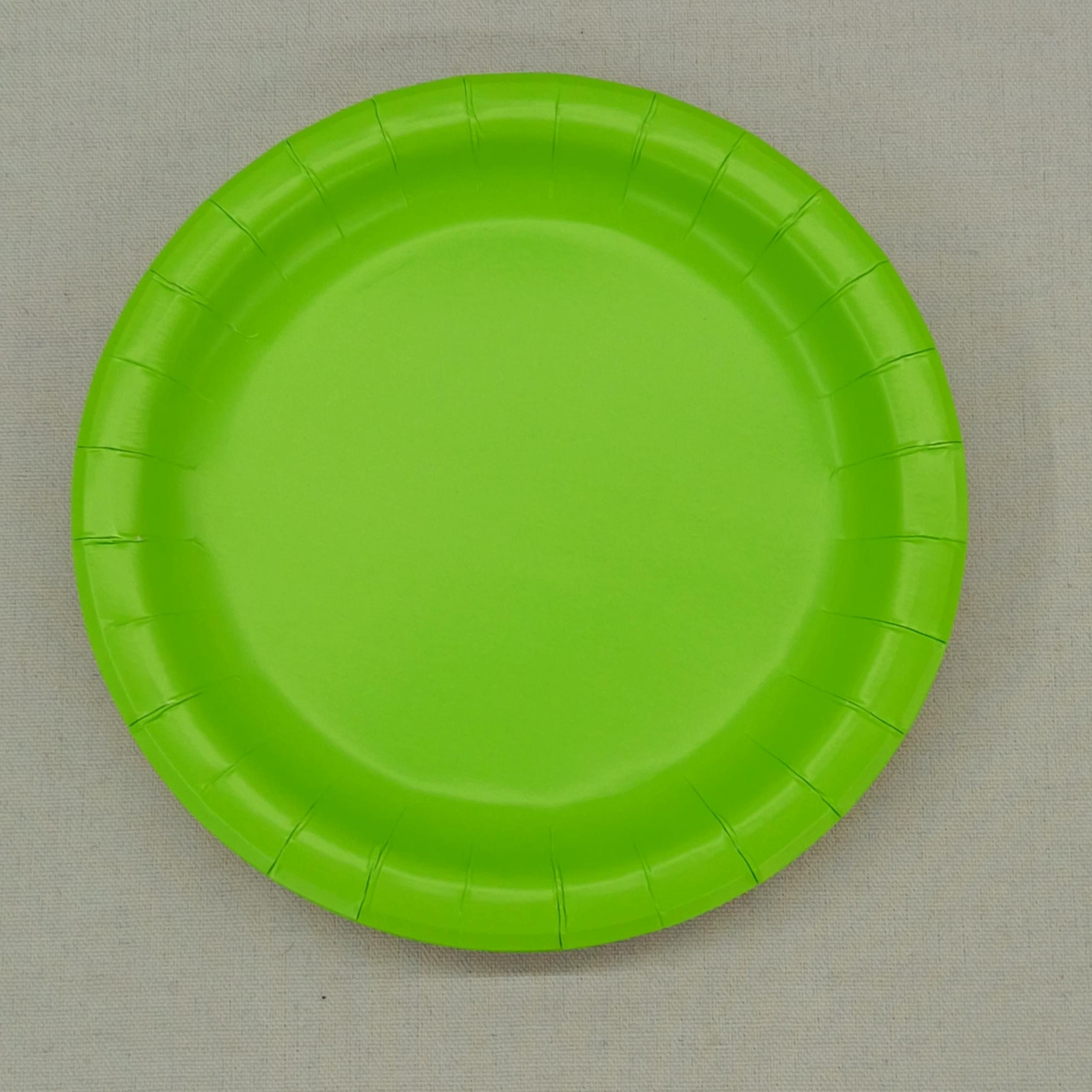 Assiette en carton verte 23 cm * 10 unités