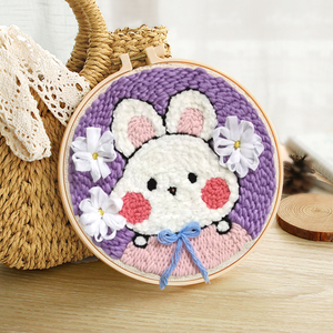 Customizable DIY Hand Punch Needle Kit for Adults Starry Girl Design Embroidery Crafts Cross-Stitching & Needlework for Women