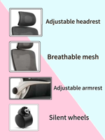 Chaise de bureau ergonomique professionnelle-Chaise d'ordinateur en maille à dossier haut avec bras réglables | Prix directs du fabricant de gros