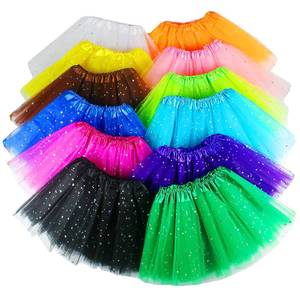 Costume d'Halloween pour enfants très vendu, robe en tulle à trois couches pour fête de carnaval, jupe tutu scintillante à étoiles pour filles - Product Image 1