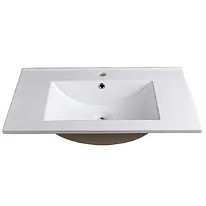 Drop In Thin Edge Cabinet Vanities Top White Ceramic Bathroom Vanity Sink