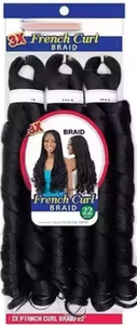 Tresses au <span class=keywords><strong>crochet</strong></span> French Curl 22 pouces 210g en fibre synthétique haute température, extension de cheveux afro ondulés - Product Image 2