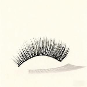Full Volume 3D 5D Deep Wave False Eyelashes Real Full <b>Strip</b> Lashes <b>Plastic</b> Cotton Band 1 Tray Wholesale Natural Eyelashes - Product Image 1
