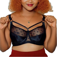 Soutien-Gorge Sexy Grande Taille à Imprimé Léopard Africain avec Détails en Corde, En Stock