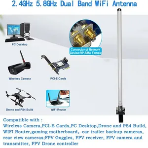 Antena WiFi de Doble Banda 2.4G/5.8G de Alta Ganancia 12dBi para Router Gateway Comfast Rocket M5, Antena WiFi de Doble Banda 2.4G/5.8G de Alta Ganancia - Product Image 6