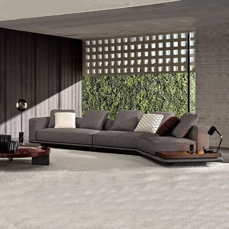 2022 New Italian Minimalist Living Room Large Corner Combination Fabric High-end Designer Sofa Living Room Custom Furniture Grey