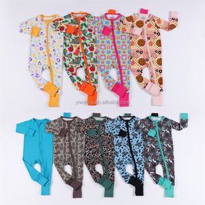 लड़कों के शिशु कपड़ों के लिए आकस्मिक बांस जिपर स्लीपर रोपर रोपर ओम ज़िप्पी पाजामा - Product Image 4