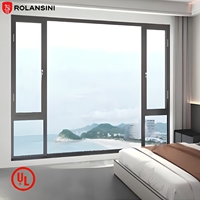 Ventana Abatible Certificada Rolansini para Exteriores, con Revestimiento de Aluminio, Acero Inoxidable, Resistente al Fuego