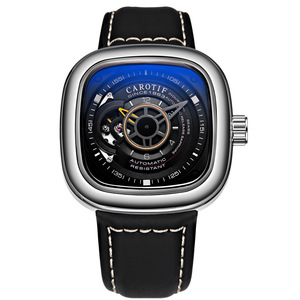 Reloj personalizado de alta gama para hombre, símbolo de lujo y deportividad, cuero genuino, resistente al agua, elegante, con diseño de calavera, automático, mecánico - Product Image 4