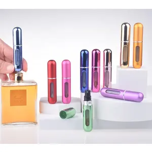 Wholesale refillable 5ml portable atomizer aluminum spray perfume bottle for mini pocket travel perfume atomizer refillable