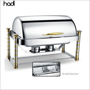 Equipo de Restaurante Económico en Venta, Plato Calentador Hidráulico Oblongo de 9 Litros con Tapa Enrollable Dorada <span class=keywords><strong>para</strong></span> <span class=keywords><strong>Bodas</strong></span> - Product Image 5