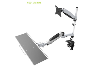 Brazo de resorte de Gas para montaje en pared, soporte de aluminio para sentadillas, 15-27 pulgadas, <span class=keywords><strong>Monitor</strong></span> <span class=keywords><strong>LCD</strong></span> + soporte para teclado, soporte de movimiento completo ajustable - Product Image 2