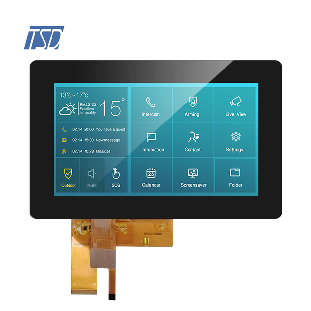 Custom 800x480 Resolution 7'' 7 Inch 12h TN USB I2C Interface LCD CTP Capacitive Touch Panel Screen