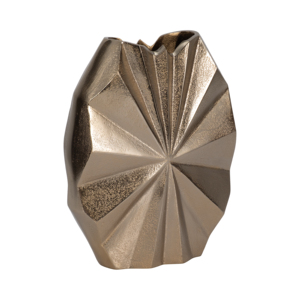 Vaso Geometrico in Metallo, Centrotavola Decorativo Moderno e Texturizzato per Soggiorno - Product Image 3